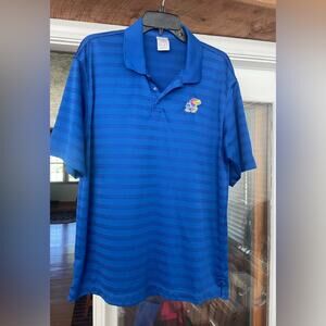Adidas's Kansas University button polo